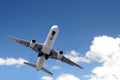 Jetliner in blue sky Royalty Free Stock Photo