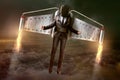 Jetpack Businessman in Flight