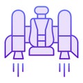 Jetpack flat icon. Jetpack with a chair violet icons in trendy flat style. Future technology gradient style design