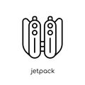 Jetpack icon. Trendy modern flat linear vector Jetpack icon on w Royalty Free Stock Photo