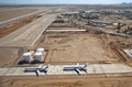 Jets parked on taxiway Royalty Free Stock Photo