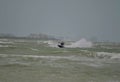 Jets skiers playing during tropical storm hurricane