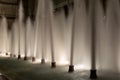 Jets from a water fountain in Singapore at night Royalty Free Stock Photo