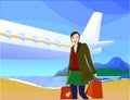 Jetsetting female shopper Royalty Free Stock Photo