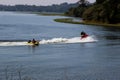 Jetski doing stunts on the lake