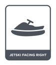 jetski facing right icon in trendy design style. jetski facing right icon isolated on white background. jetski facing right vector