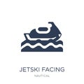 Jetski Facing Right icon. Trendy flat vector Jetski Facing Right