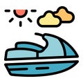 Jetski icon vector flat