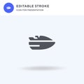 Jetski icon vector, filled flat sign, solid pictogram isolated on white, logo illustration. Jetski icon for presentation