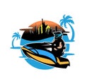 Jetski rider design illustration