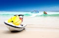 Jetski on sandy beach