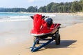 Jetski on trailer on Bang Tao beach Royalty Free Stock Photo