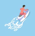 Jetski or Waterbike, Transport for Water Vector Royalty Free Stock Photo