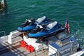 Jetskis Stored on the Aft Deck of a Luxury Yacht