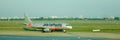 Jetstar aiplane on the runway