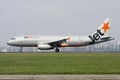 Jetstar Airbus A320 on the runway. Royalty Free Stock Photo