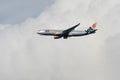 Jetstar Airbus A330 in flight. Royalty Free Stock Photo