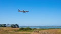 Jetstar airplane is landing at the Auckland Airport