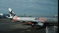 JetStar airplane at Sydney International airport.