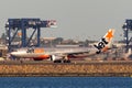 Jetstar Airways Airbus A330 airliner aircraft on the tarmac at Sydney Airport after landing Royalty Free Stock Photo