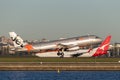 Jetstar Airways Airbus A320 airliner taking off from Sydney Airport. Royalty Free Stock Photo