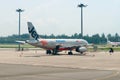 Jetstar airways plane in the airport