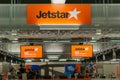 JetStar check-in counter at Narita airport, Japan Royalty Free Stock Photo