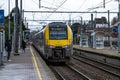 Jette, Brussels, Belgium - Locomotive waiting at the local railway station