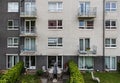 Jette, brussels Capital Region - Belgium - Contemporary facades and balconies of the residential apartments of the Jardins de