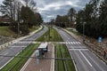 Jette, Brussels Capital Region - Belgium - Empty double lane road in both directions called the Bouelvard de l\'exposition