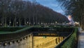 Jette, Brussels Capital Region - Belgium - Sign warning unnecessary traffic prohibited in French at the entrance of the Leopold II Royalty Free Stock Photo