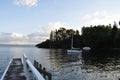 Jetty on Acacia Bay, North Island New Zealand Royalty Free Stock Photo