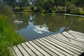 Jetty on the banks of the Murrumbidgee River Royalty Free Stock Photo