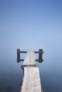 Jetty on Bohinj Lake in Slovenia on a misty morning Royalty Free Stock Photo