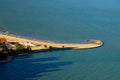 A jetty curls as it enters Lake Michigan, Royalty Free Stock Photo