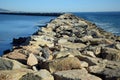 The jetty at Dana Point Harbor, Southern California.