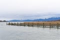 Jetty on the Herreninsel on Lake Chiemsee in Bavaria, Germany