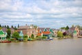Jetty and houses in Zaandam, Netherlands Royalty Free Stock Photo