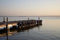 Jetty in a lagoon with sunset Royalty Free Stock Photo