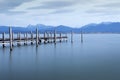 Jetty, lake Chiemsee, Bavaria, Germany