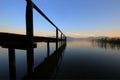 Jetty at lake chiemsee in the evening Royalty Free Stock Photo