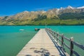 Jetty in the Lake Wakatipu, Glenorchy Royalty Free Stock Photo