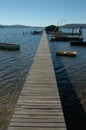 Jetty leading to an oyster farm Royalty Free Stock Photo