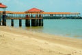 Jetty scenery in Tanjung Penyabong, Mersing, Johor, Malaysia. Royalty Free Stock Photo