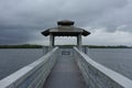 Jetty on a stormy day, Florida Royalty Free Stock Photo