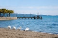 Jetty of Trevignano Romano in Italy