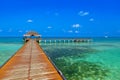 Jetty on tropical Maldives island