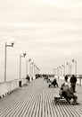 Jetty walk, sepia tone. Royalty Free Stock Photo