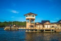 Jetty of the water village Kampong Ayer in Brunei Royalty Free Stock Photo