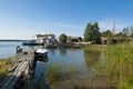 Jettys and boats Arholma Sweden Royalty Free Stock Photo